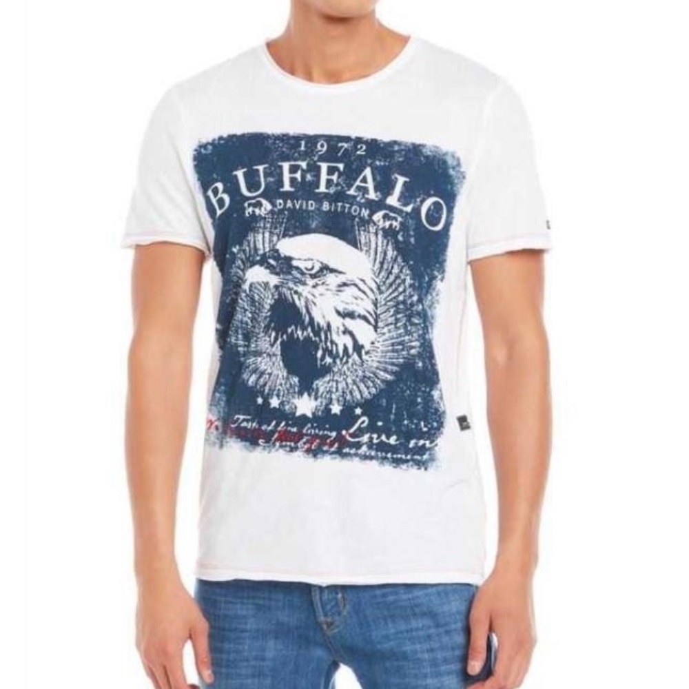 Buffalo David Bitton Raw Edge T-Shirt Size L